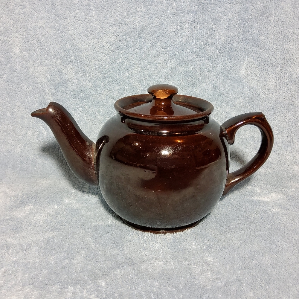 Vintage Sadler Brown Betty Teapot Dark Brown Glossy Made in England *CHIPPED LID